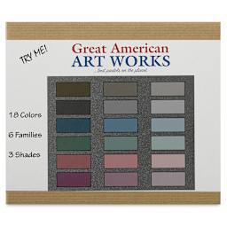 Great American Handmade Pastel Set - Half-Sticks, Try Me! Grey, Set of 18, In Stock