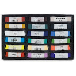 Great American Art Works Pastel Set - Open package showing colors of pastels in tray