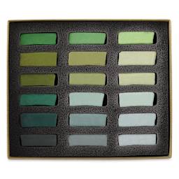 Great American Handmade Pastel Set - Half-Stick, Try Me! Green, Set of 18
