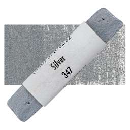Great American Handmade Pastel - Pearlescent Silver, 347 pastel and swatch