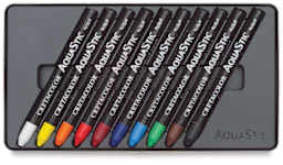 Cretacolor AquaStics - 10 Assorted Color Set shown in package tray