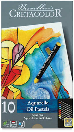 Cretacolor AquaStics - Back of package of 10 assorted colors