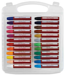 Faber-Castell Grip Oil Pastel Sets - set of 24 shown in open storage tray