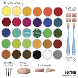 PanPastel Artists' Painting Pastels Set - Pure Colors, Set of 30 - contents
