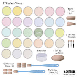 PanPastel Artists' Painting Pastels Set - Tints, Set of 27 - contents