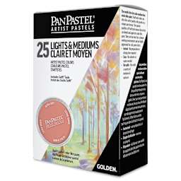 PanPastel Artists' Painting Pastels Set - Light & Medium Colors, Set of 25 - packaging
