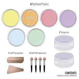 PanPastel Artists’ Painting Pastels Set - Pearlescent Colors, Set of 6 - contents