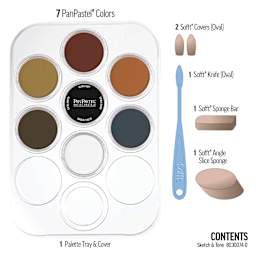 PanPastel Artists’ Painting Pastels Set - Sketch & Tone Colors, Set of 7 - contents