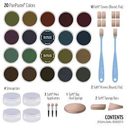 PanPastel Artists’ Painting Pastels Set - Extra Dark Shades, Set of 20 - contents