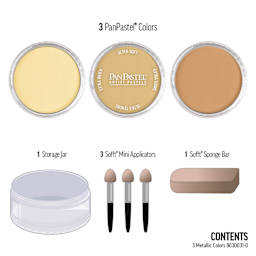 PanPastel Artists’ Painting Pastels Set - Metallics Set 1, Set of 3 - contents