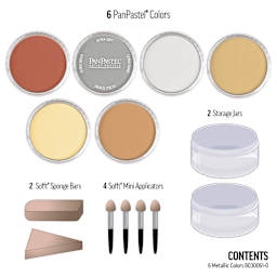 PanPastel Artists’ Painting Pastels Set - Metallics, Set of 6 - contents