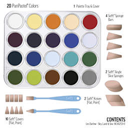 PanPastel Artists' Painting Pastels Set - Les Darlow Sky, Land, & Sea, Set of 20 - contents