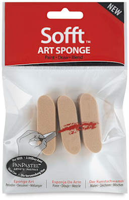 PanPastel Sofft Sponges - Art Sponge Bar, Round, Pkg of 3, packaging