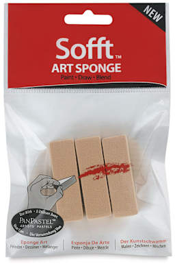 PanPastel Sofft Sponges - Art Sponge Bar, Flat, Pkg of 3, packaging