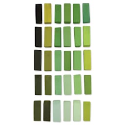 Terry Ludwig Pastels - Set of 30, Warm Greens