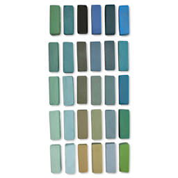 Terry Ludwig Pastels - Set of 30, Cool Greens