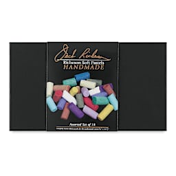 Richeson Handmade Soft Pastels - Assorted Colors, Set of 18, Full Stick (front of packaging)
