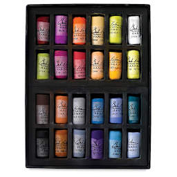 Richeson Handmade Soft Pastels - Assorted Colors, Set of 24, Half Stick (set contents)