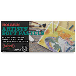 Holbein Artists' Soft Pastel Set - Top view of package of Set of 12 Assorted Colors