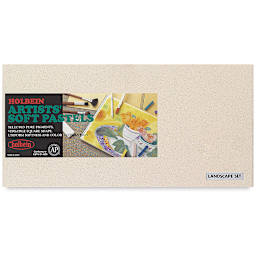 Holbein Artists' Soft Pastel Set - Top view of package of Set of 48 Landscape Colors
