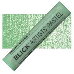 Blick Artists' Soft Pastel - Bright Green 2 pastel and swatch