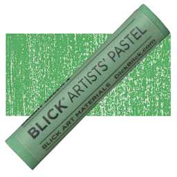 Blick Artists' Soft Pastel - Bright Green 4 pastel and swatch