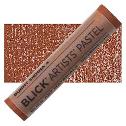 Blick Artists' Soft Pastel - Burnt Sienna 4 pastel and swatch