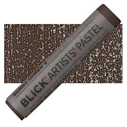 Blick Artists' Soft Pastel - Burnt Umber 4 pastel and swatch
