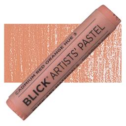 Blick Artists' Soft Pastel - Cadmium Red Orange Hue 3 pastel and swatch