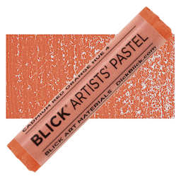 Blick Artists' Soft Pastel - Cadmium Red Orange Hue 4 pastel and swatch