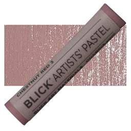 Blick Artists' Soft Pastel - Chestnut Red 3 pastel and swatch