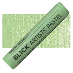 Blick Artists' Soft Pastel - Grass Green 2 pastel and swatch