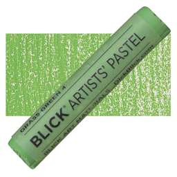 Blick Artists' Soft Pastel - Grass Green 4 pastel and swatch