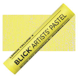Blick Artists' Soft Pastel - Lemon Yellow 4 pastel and swatch