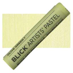 Blick Artists' Soft Pastel - Olive Green 1 pastel and swatch