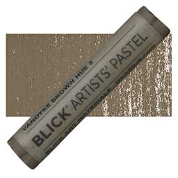 Blick Artists' Soft Pastel - Vandyke Brown Hue 3 pastel and swatch