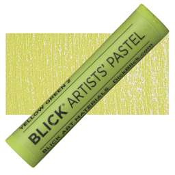Blick Artists' Soft Pastel - Yellow Green 2 pastel and swatch