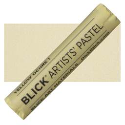 Blick Artists' Soft Pastel - Yellow Ochre 1 pastel and swatch