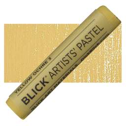 Blick Artists' Soft Pastel - Yellow Ochre 3 pastel and swatch