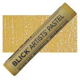 Blick Artists' Soft Pastel - Yellow Ochre 4 pastel and swatch