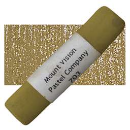 Mount Vision Handmade Pastel - Dark Earth Green 703 pastel and swatch