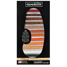 General's MultiPastel Compressed Chalk Set - Earth Tones, Set of 12, showing chalks