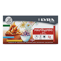 Lyra Polycrayons Soft Pastels - Assorted Colors, Set of 12, front of the packaging