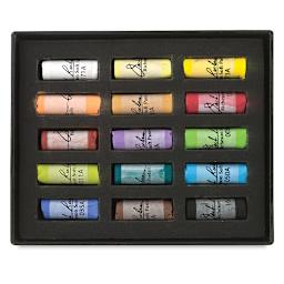 Richeson Half-Size Medium-Soft Pastel Set - Assorted Colors, Set of 15 (contents)