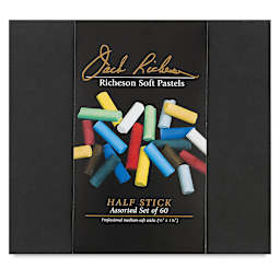Richeson Half-Size Medium-Soft Pastel Set - Assorted Colors, Set of 60 (front of packaging)