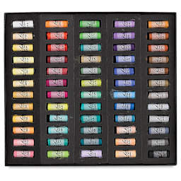 Richeson Half-Size Medium-Soft Pastel Set - Assorted Colors, Set of 60 (contents)