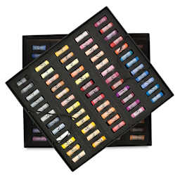 Half-Size Medium-Soft Pastel Sticks - Set of 120 shown in 2 trays stacked on top of each other