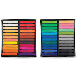 Jackson Artist Soft Pastels - Assorted Colors, Set of 48, shown in storage trays