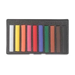 Conté à Paris Soft Pastel Set - Set of 10 Assorted Colors shown in open tray