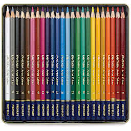 Fantasia Colored Pencil Set - Assorted Colors, Tin Box, Set of 24